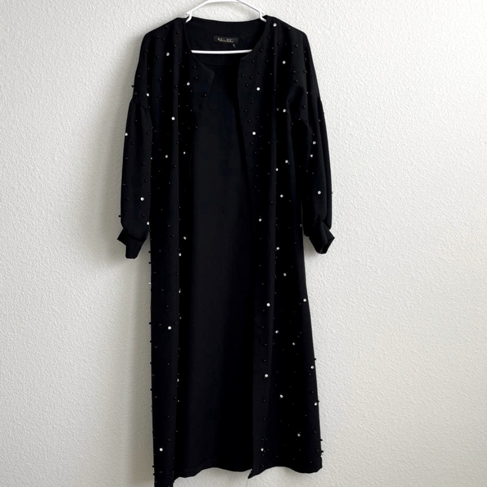 Long open cardigan/Abaya with embellishments